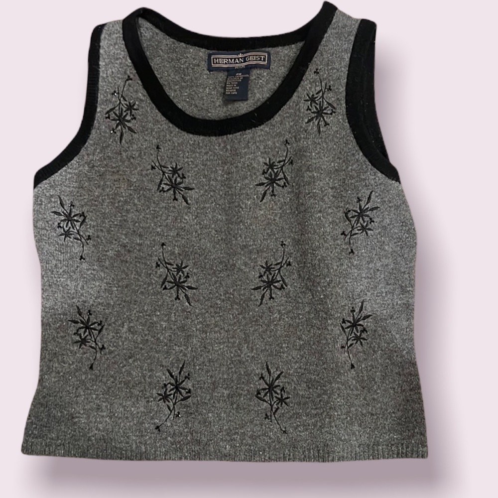 Gray lambswool medium petite vest